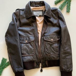 Bod Christensen Leather Bomber Jacket
